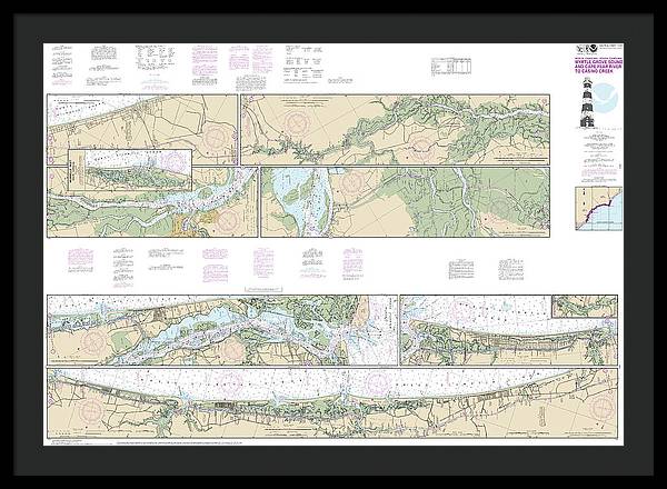 Nautical Chart-11534 Intracoastal Waterway Myrtle Grove Sound-cape Fear River-casino Creek - Framed Print