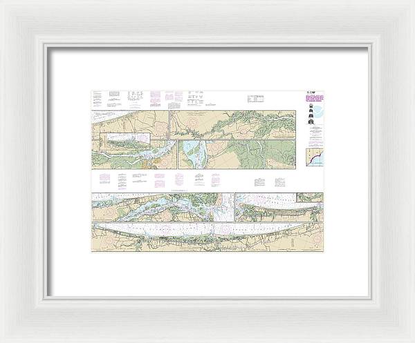 Nautical Chart-11534 Intracoastal Waterway Myrtle Grove Sound-cape Fear River-casino Creek - Framed Print