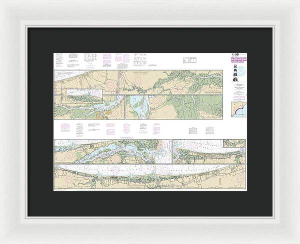 Nautical Chart-11534 Intracoastal Waterway Myrtle Grove Sound-cape Fear River-casino Creek - Framed Print