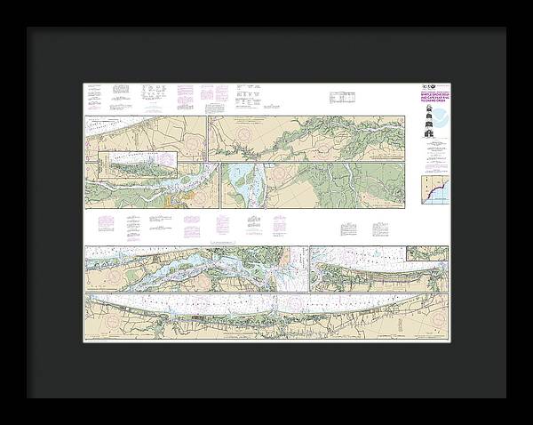 Nautical Chart-11534 Intracoastal Waterway Myrtle Grove Sound-cape Fear River-casino Creek - Framed Print