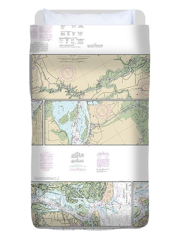 Nautical Chart-11534 Intracoastal Waterway Myrtle Grove Sound-cape Fear River-casino Creek - Duvet Cover