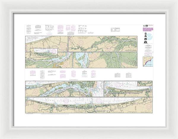 Nautical Chart-11534 Intracoastal Waterway Myrtle Grove Sound-cape Fear River-casino Creek - Framed Print