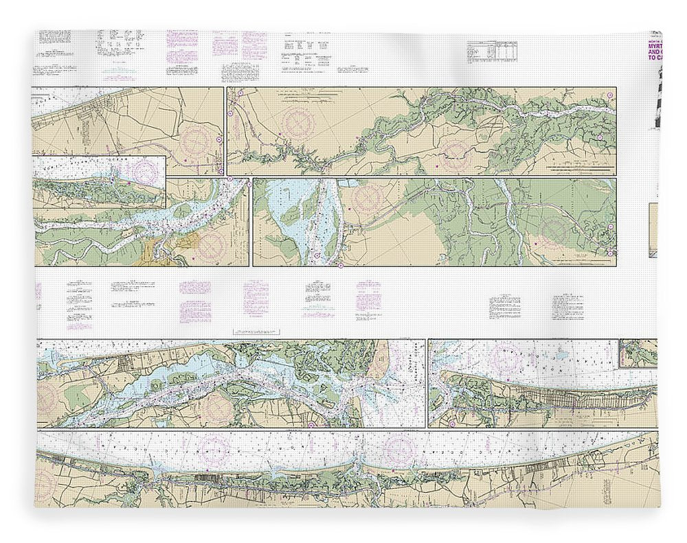 Nautical Chart-11534 Intracoastal Waterway Myrtle Grove Sound-cape Fear River-casino Creek - Blanket