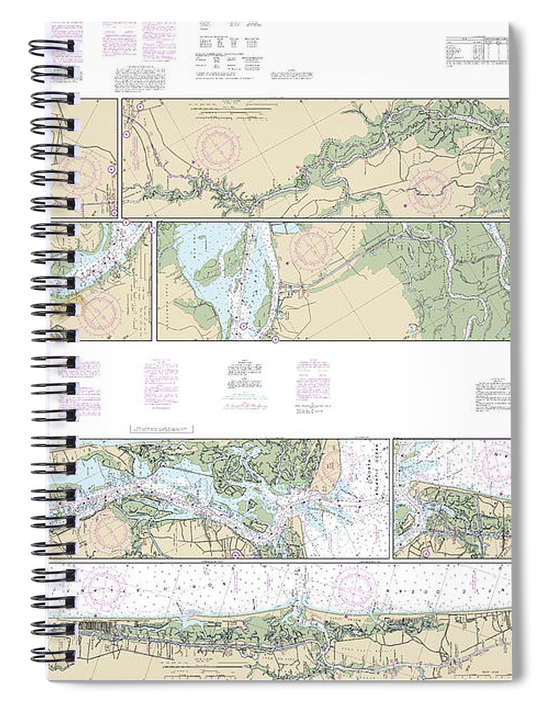 Nautical Chart 11534 Intracoastal Waterway Myrtle Grove Sound Cape Fear River Casino Creek Spiral Notebook