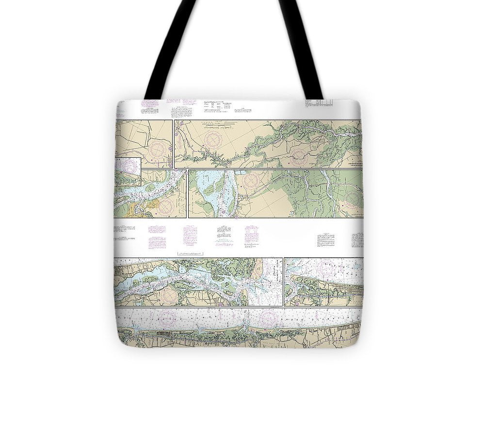 Nautical Chart 11534 Intracoastal Waterway Myrtle Grove Sound Cape Fear River Casino Creek Tote Bag