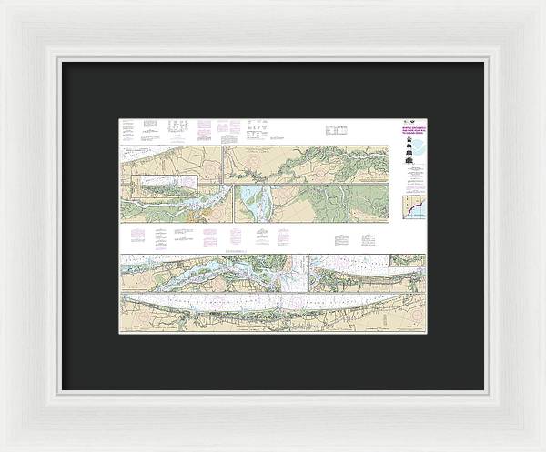 Nautical Chart-11534 Intracoastal Waterway Myrtle Grove Sound-cape Fear River-casino Creek - Framed Print