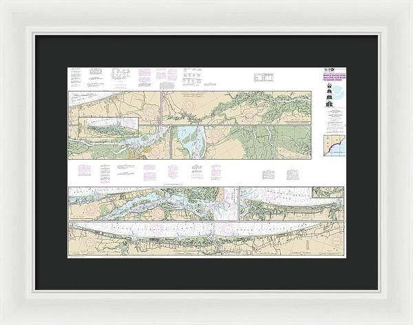 Nautical Chart-11534 Intracoastal Waterway Myrtle Grove Sound-cape Fear River-casino Creek - Framed Print