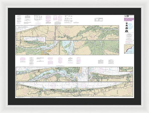 Nautical Chart-11534 Intracoastal Waterway Myrtle Grove Sound-cape Fear River-casino Creek - Framed Print