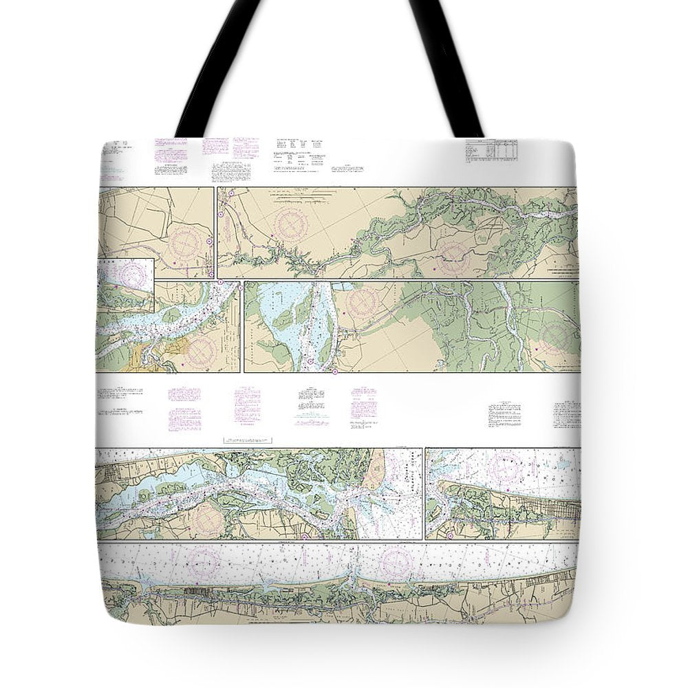 Nautical Chart-11534 Intracoastal Waterway Myrtle Grove Sound-cape Fear River-casino Creek - Tote Bag