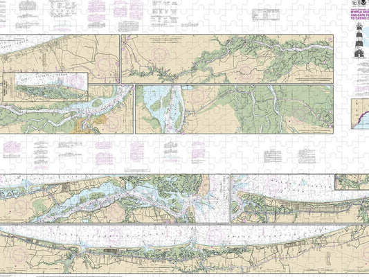 Nautical Chart 11534 Intracoastal Waterway Myrtle Grove Sound Cape Fear River Casino Creek Puzzle
