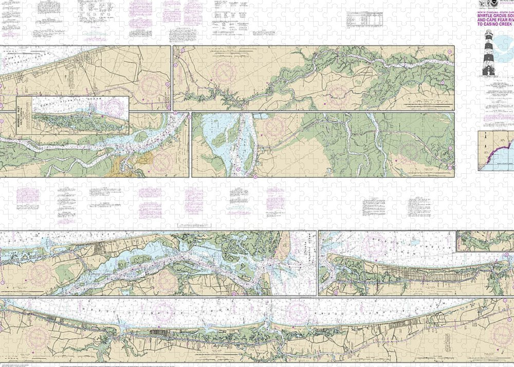 Nautical Chart-11534 Intracoastal Waterway Myrtle Grove Sound-cape Fear River-casino Creek - Puzzle