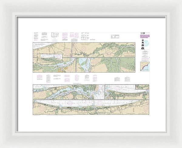 Nautical Chart-11534 Intracoastal Waterway Myrtle Grove Sound-cape Fear River-casino Creek - Framed Print