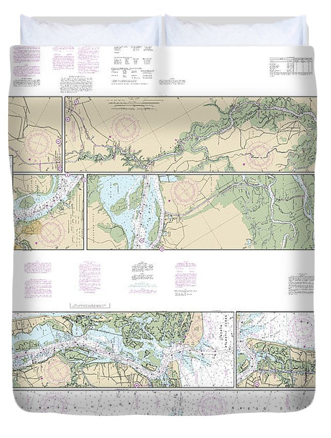 Nautical Chart-11534 Intracoastal Waterway Myrtle Grove Sound-cape Fear River-casino Creek - Duvet Cover