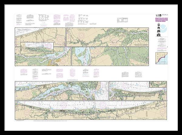 Nautical Chart-11534 Intracoastal Waterway Myrtle Grove Sound-cape Fear River-casino Creek - Framed Print