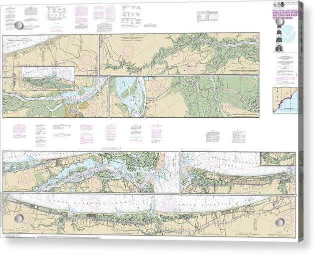 Nautical Chart-11534 Intracoastal Waterway Myrtle Grove Sound-cape Fear River-casino Creek - Acrylic Print