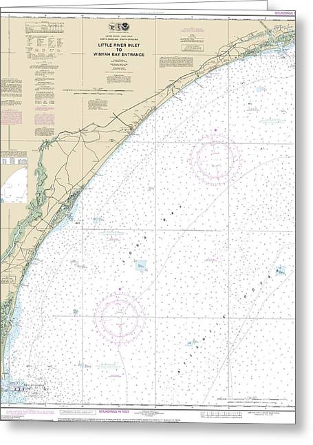 Nautical Chart-11535 Little River Lnlet-winyah Bay Entrance - Greeting Card