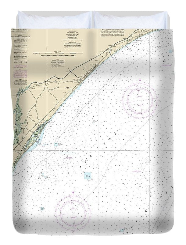 Nautical Chart-11535 Little River Lnlet-winyah Bay Entrance - Duvet Cover