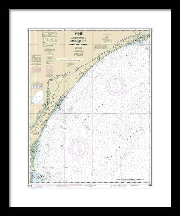 Nautical Chart-11535 Little River Lnlet-winyah Bay Entrance - Framed Print