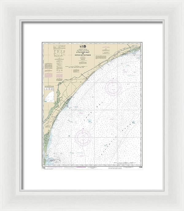 Nautical Chart-11535 Little River Lnlet-winyah Bay Entrance - Framed Print