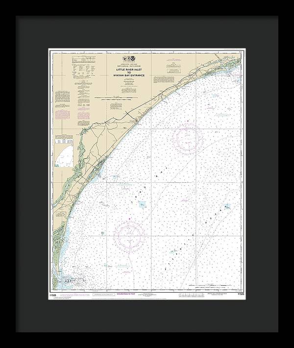 Nautical Chart-11535 Little River Lnlet-winyah Bay Entrance - Framed Print