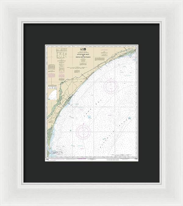 Nautical Chart-11535 Little River Lnlet-winyah Bay Entrance - Framed Print