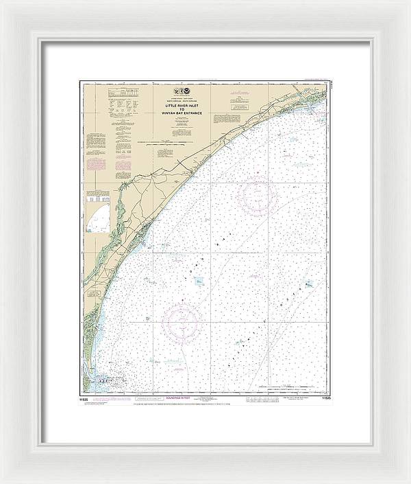 Nautical Chart-11535 Little River Lnlet-winyah Bay Entrance - Framed Print