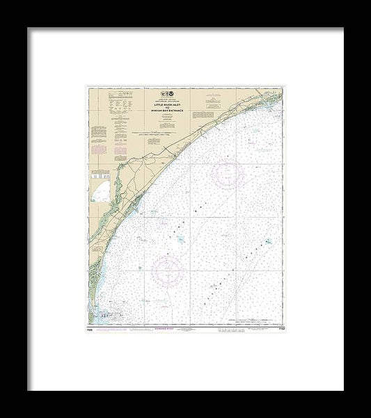 Nautical Chart-11535 Little River Lnlet-winyah Bay Entrance - Framed Print