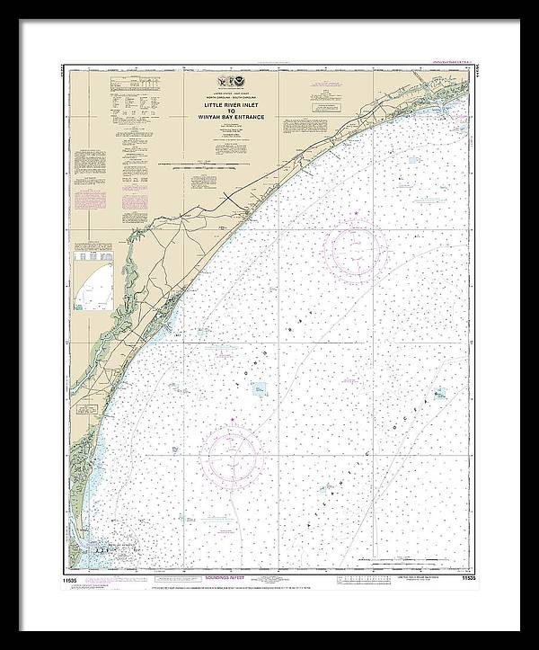 Nautical Chart-11535 Little River Lnlet-winyah Bay Entrance - Framed Print