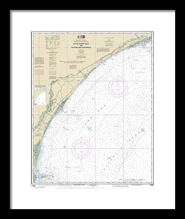 Nautical Chart-11535 Little River Lnlet-winyah Bay Entrance - Framed Print