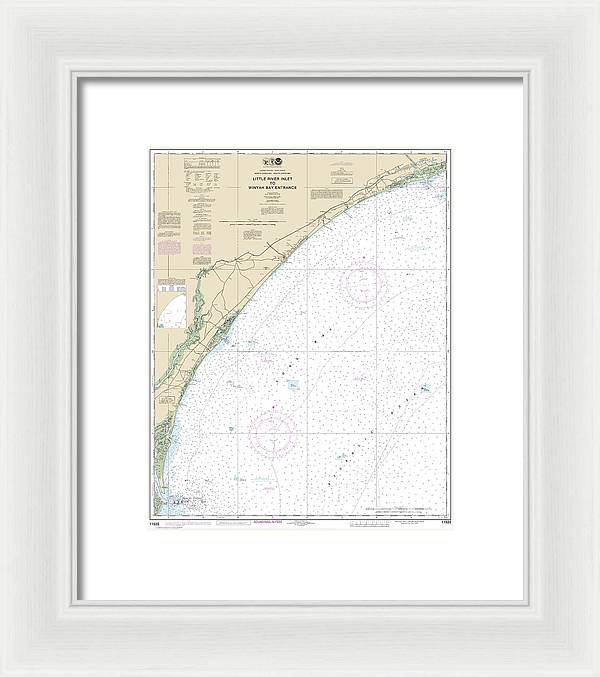 Nautical Chart-11535 Little River Lnlet-winyah Bay Entrance - Framed Print