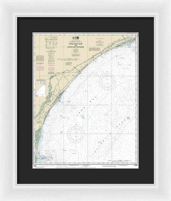 Nautical Chart-11535 Little River Lnlet-winyah Bay Entrance - Framed Print