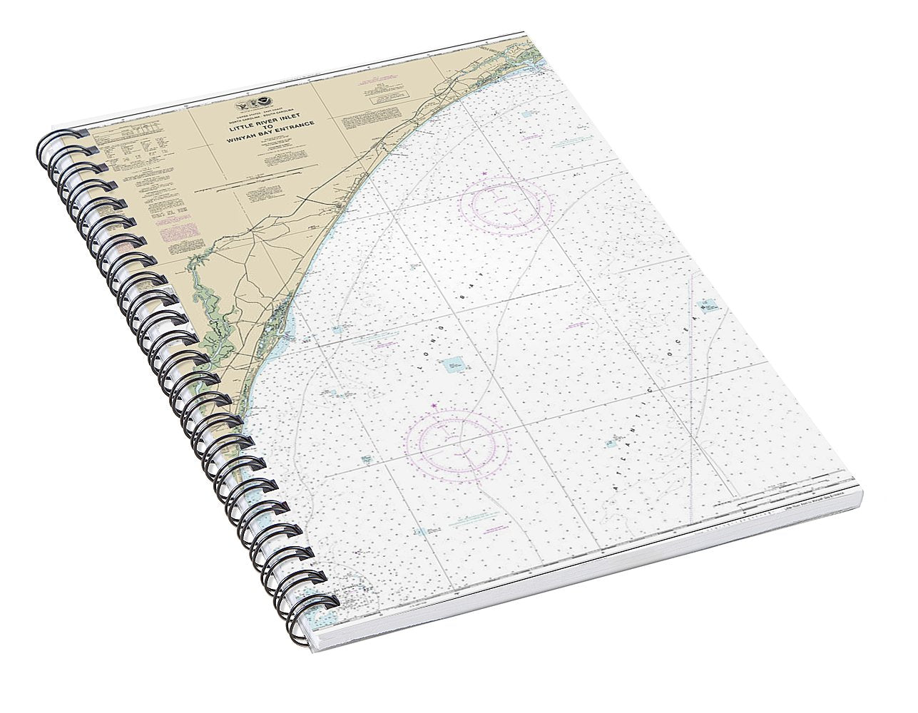 Nautical Chart-11535 Little River Lnlet-winyah Bay Entrance - Spiral Notebook