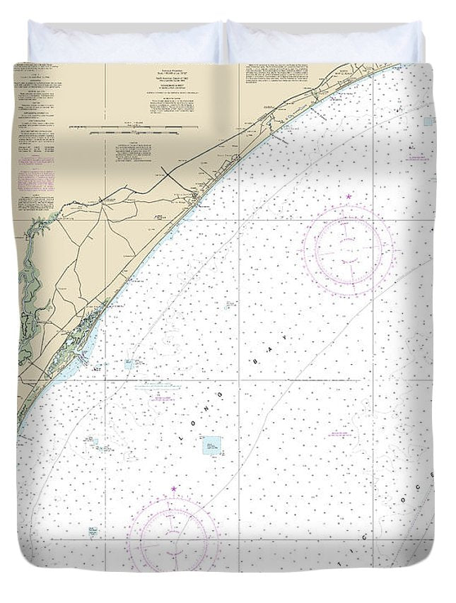 Nautical Chart-11535 Little River Lnlet-winyah Bay Entrance - Duvet Cover