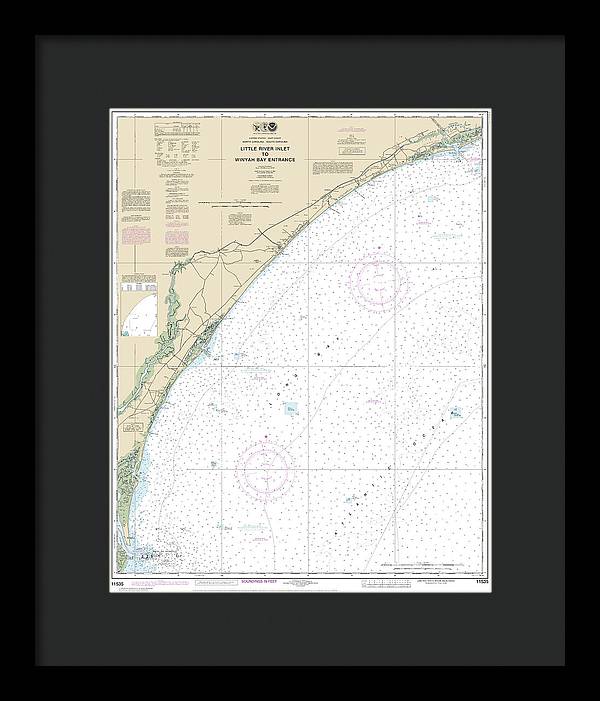 Nautical Chart-11535 Little River Lnlet-winyah Bay Entrance - Framed Print