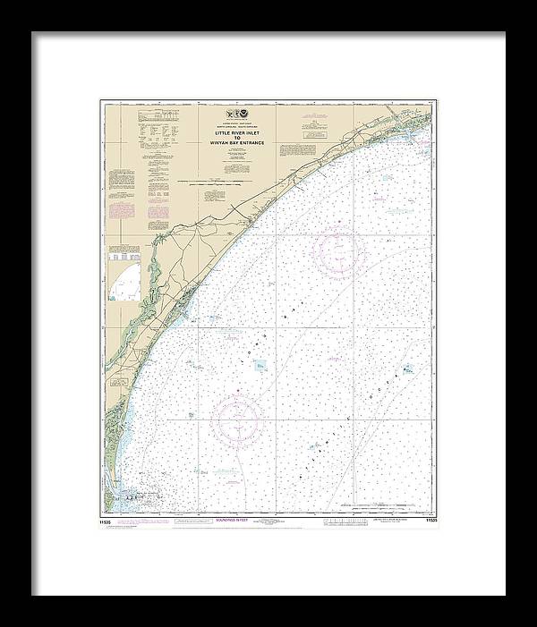 Nautical Chart-11535 Little River Lnlet-winyah Bay Entrance - Framed Print