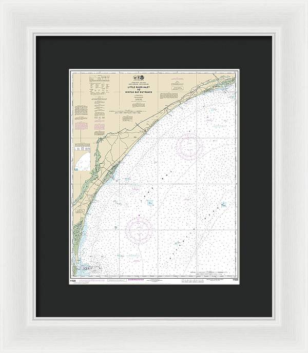 Nautical Chart-11535 Little River Lnlet-winyah Bay Entrance - Framed Print