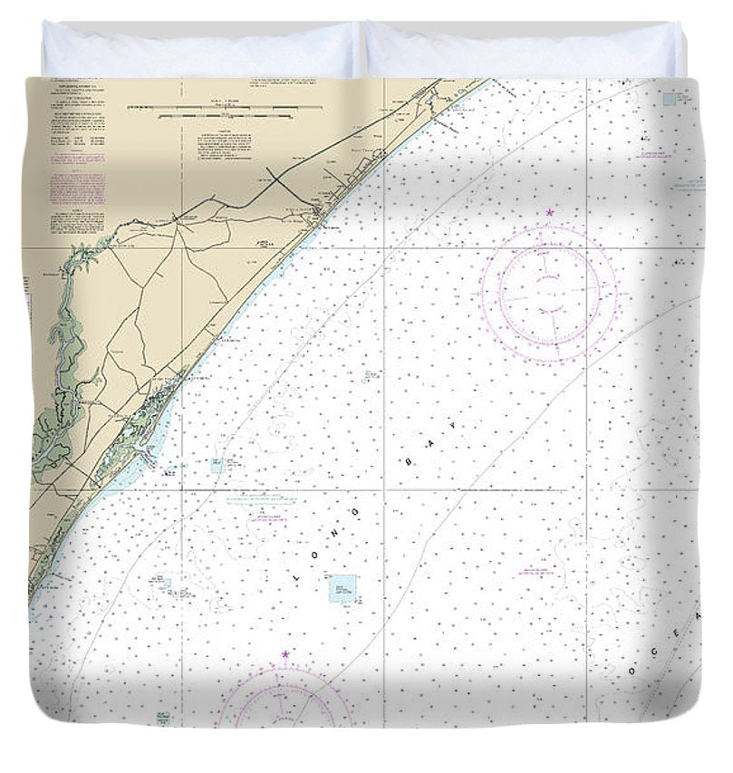 Nautical Chart 11535 Little River Lnlet Winyah Bay Entrance Duvet Cover