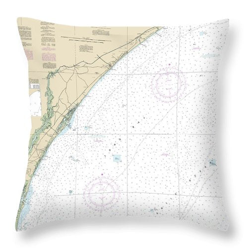 Nautical Chart-11535 Little River Lnlet-winyah Bay Entrance - Throw Pillow