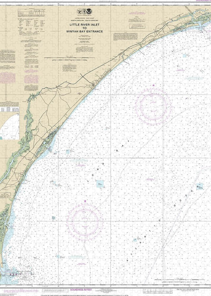 Nautical Chart-11535 Little River Lnlet-winyah Bay Entrance - Puzzle