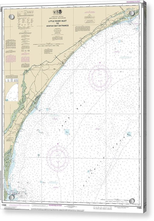 Nautical Chart-11535 Little River Lnlet-winyah Bay Entrance - Acrylic Print