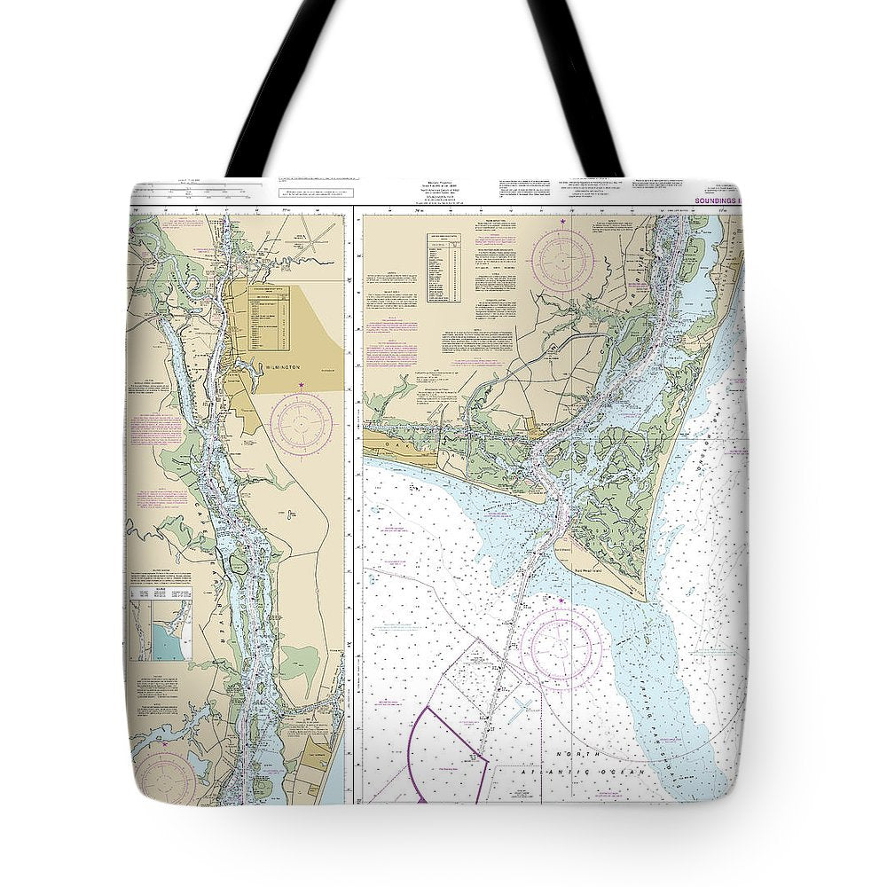 Nautical Chart-11537 Cape Fear River Cape Fear-wilmington - Tote Bag
