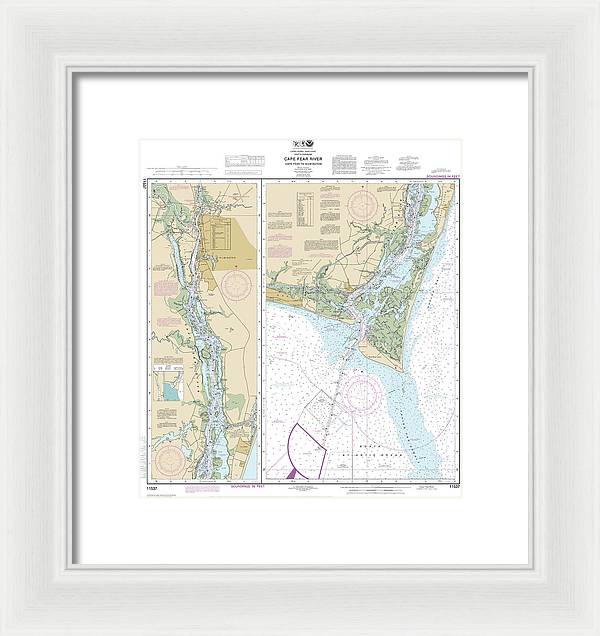 Nautical Chart-11537 Cape Fear River Cape Fear-wilmington - Framed Print