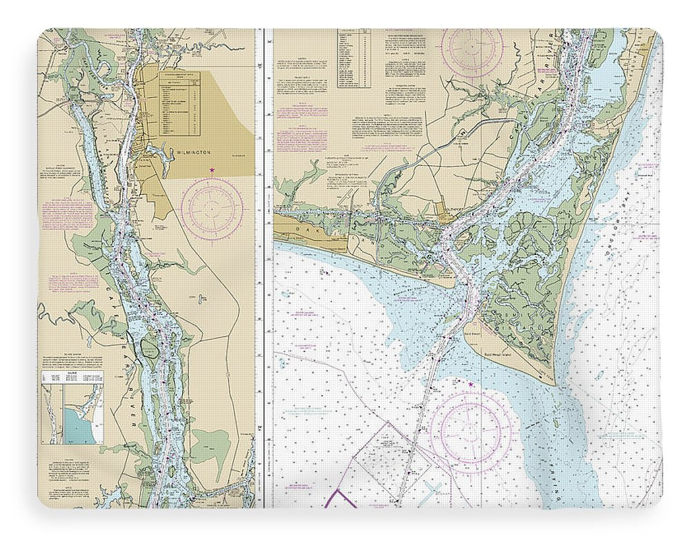 Nautical Chart-11537 Cape Fear River Cape Fear-wilmington - Blanket