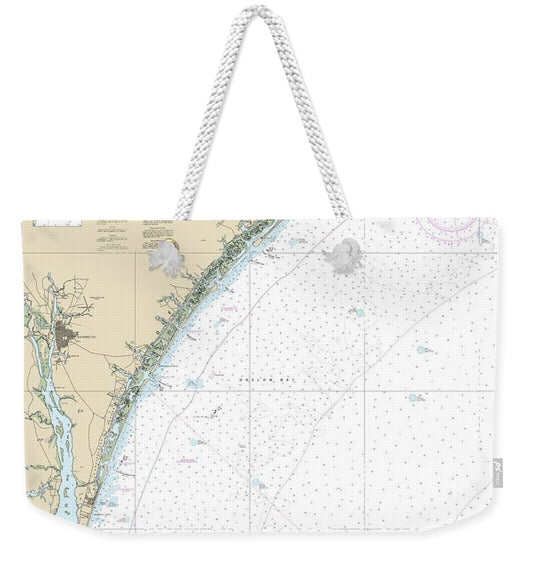 Nautical Chart-11539 New River Inlet-cape Fear - Weekender Tote Bag