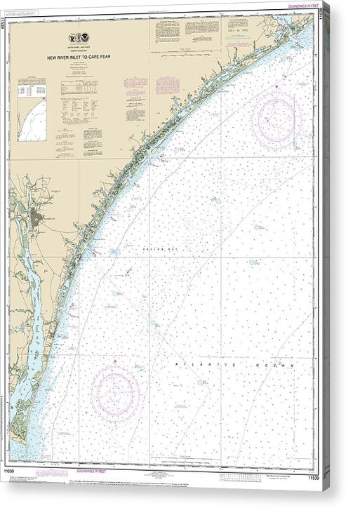 Nautical Chart-11539 New River Inlet-Cape Fear  Acrylic Print