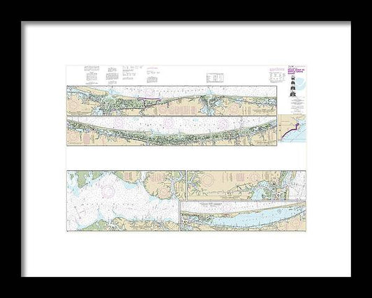 Nautical Chart-11541 Intracoastal Waterway Neuse River-myrtle Grove Sound - Framed Print