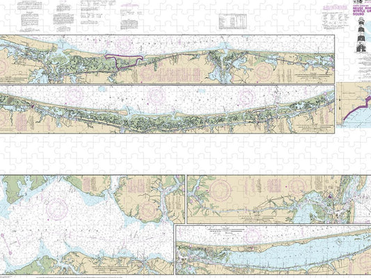 Nautical Chart 11541 Intracoastal Waterway Neuse River Myrtle Grove Sound Puzzle