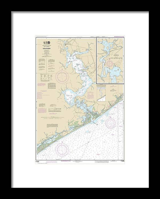 A beuatiful Framed Print of the Nautical Chart-11542 New River, Jacksonville by SeaKoast