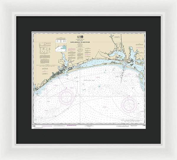 Nautical Chart-11543 Cape Lookout-new River - Framed Print