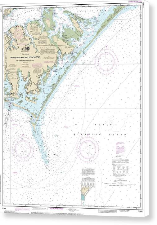 Nautical Chart-11544 Portsmouth Island-beaufort, Including Cape Lookout Shoals - Canvas Print